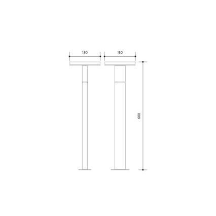Lámpara LED de exterior con sensor BARI LED/10W/230V 4000K 60 cm IP54 antracita