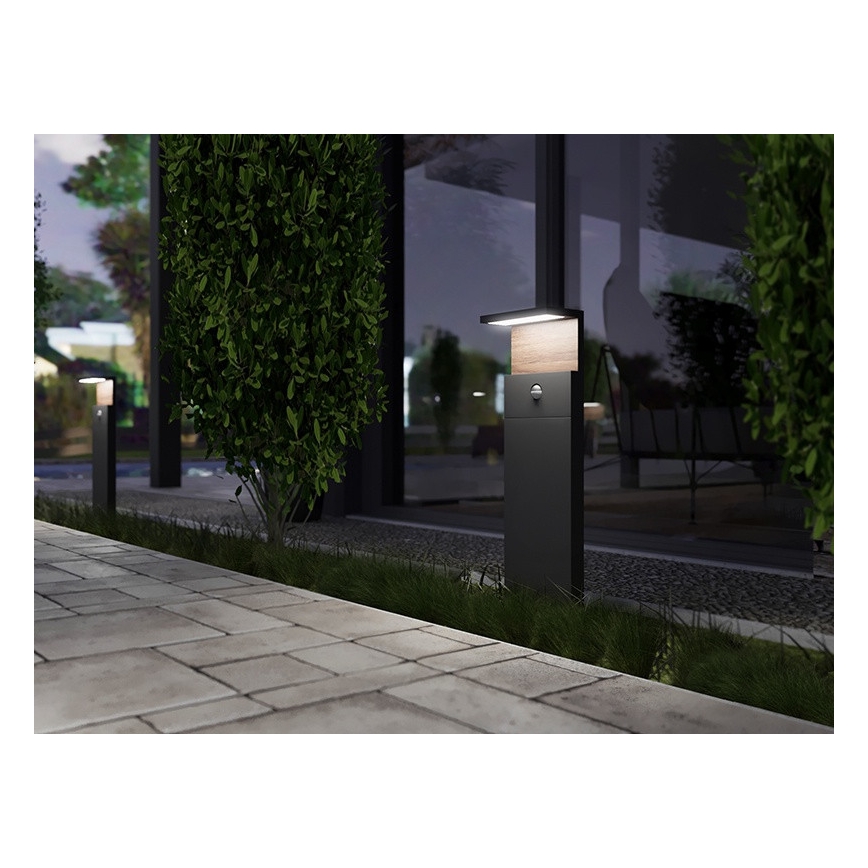 Lámpara LED de exterior con sensor NATURA LED/12W/230V 4000K IP54 marrón/antracita