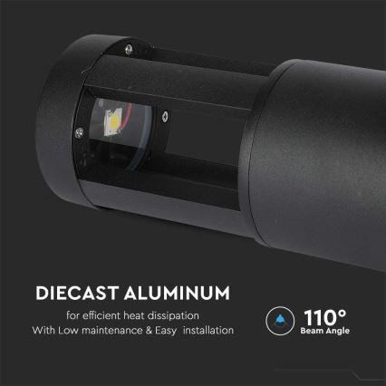 Lámpara LED de exterior LED/10W/230V 25cm 6400K IP65 negro