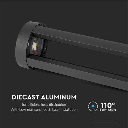 Lámpara LED de exterior LED/10W/230V 80cm 6400K IP65 negro