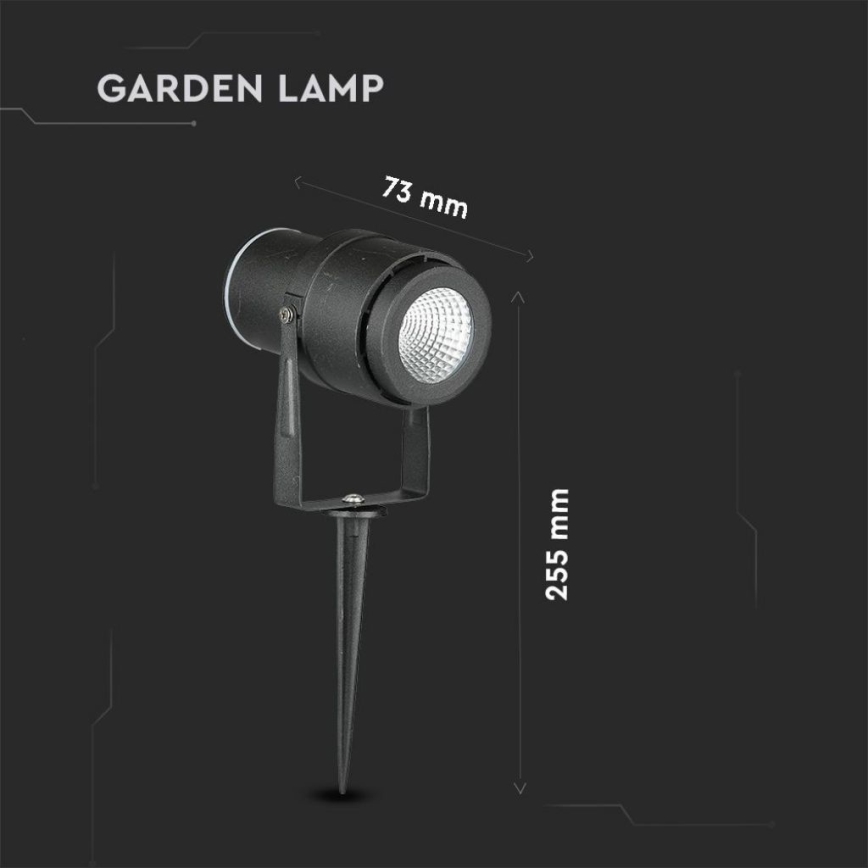 Lámpara LED de exterior LED/12W/100-240V IP65 4000K negro