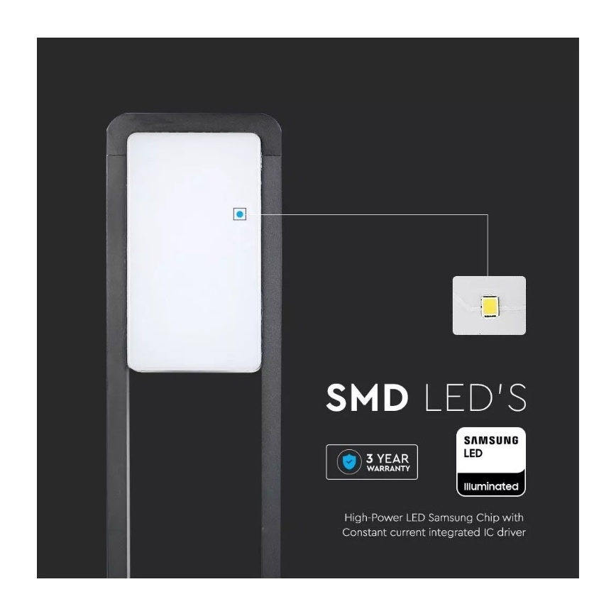 Lámpara LED de exterior SAMSUNG CHIP LED/10W/230V 3000K IP65 negro