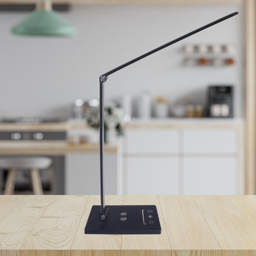 Lámpara LED de mesa con cargador inalámbrico VARIO LED/5W/230V 3000-6000K negro