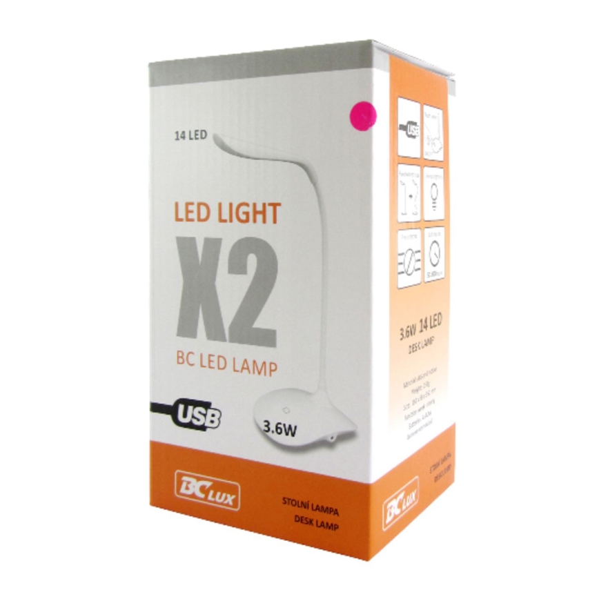 Lámpara LED de mesa LED/3,6W/4xAAA/USB amarilla