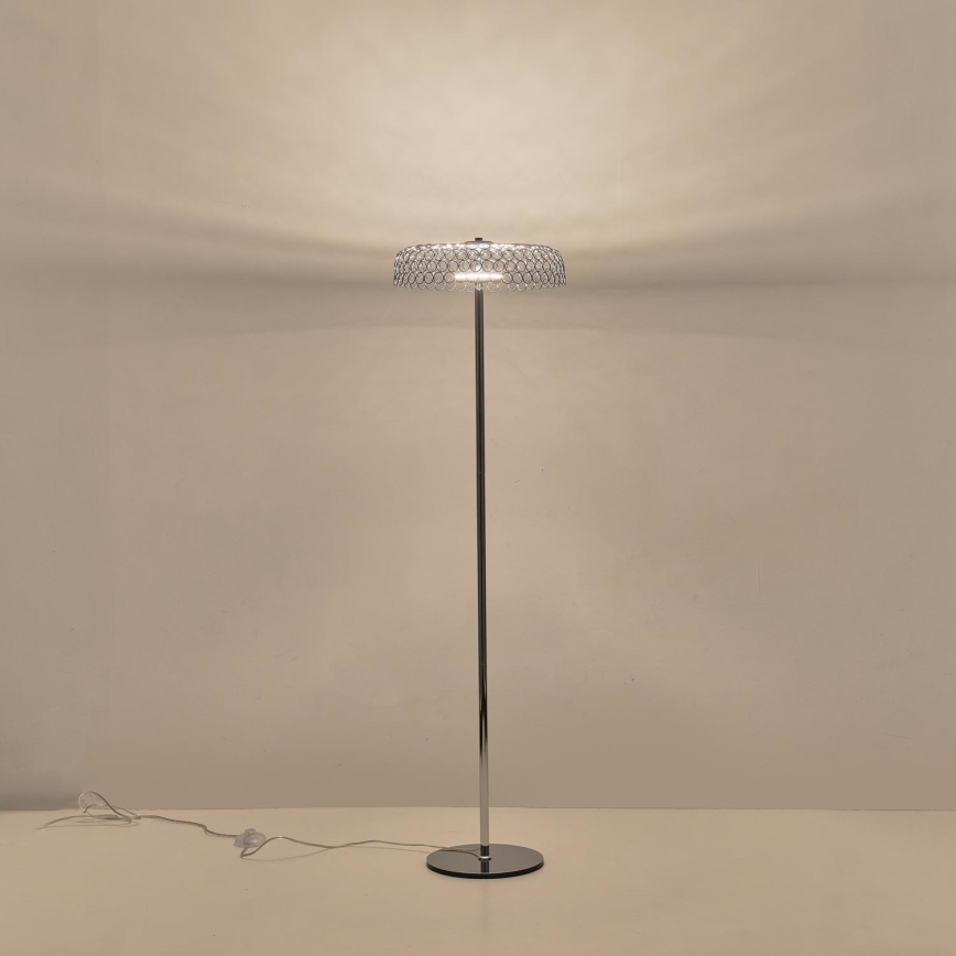 Lámpara LED de pie LED/10W/230V 3000K cromo brillante