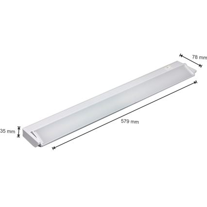 Lámpara LED debajo del gabinete LED/10W/230V blanco