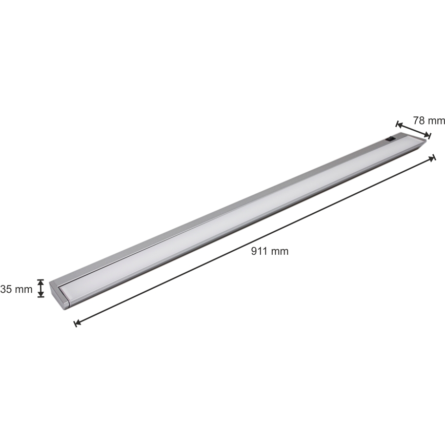 Lámpara LED debajo del gabinete LED/15W/230V plata