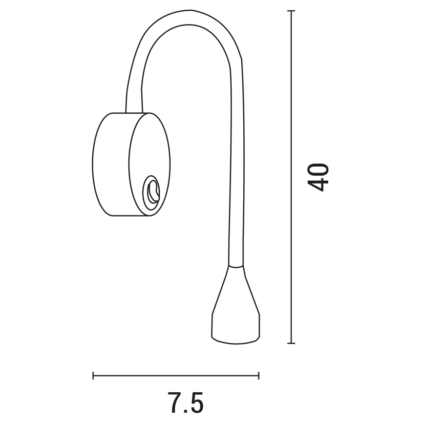 Lámpara LED flexible pequeña IONAS LED/3W/230V 3000K negro