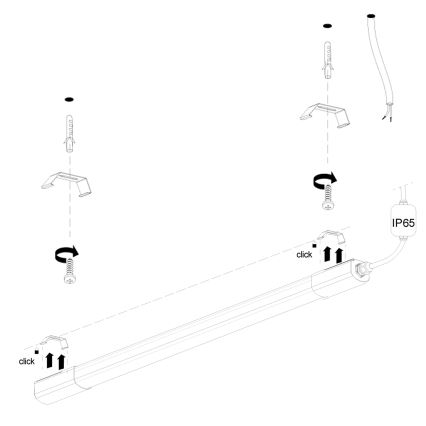 Lámpara LED para bajo mueble de cocina LED/36W/230V 4000K 120 cm negro