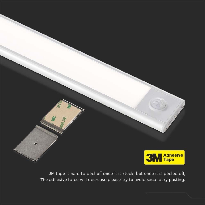 Lámpara LED para debajo de muebles de cocina con sensor LED/2,5W/5V 4000K 3000 mAh