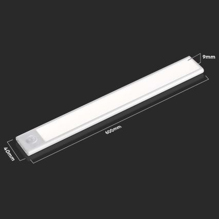 Lámpara LED para debajo de muebles de cocina con sensor LED/2,5W/5V 4000K 3000 mAh
