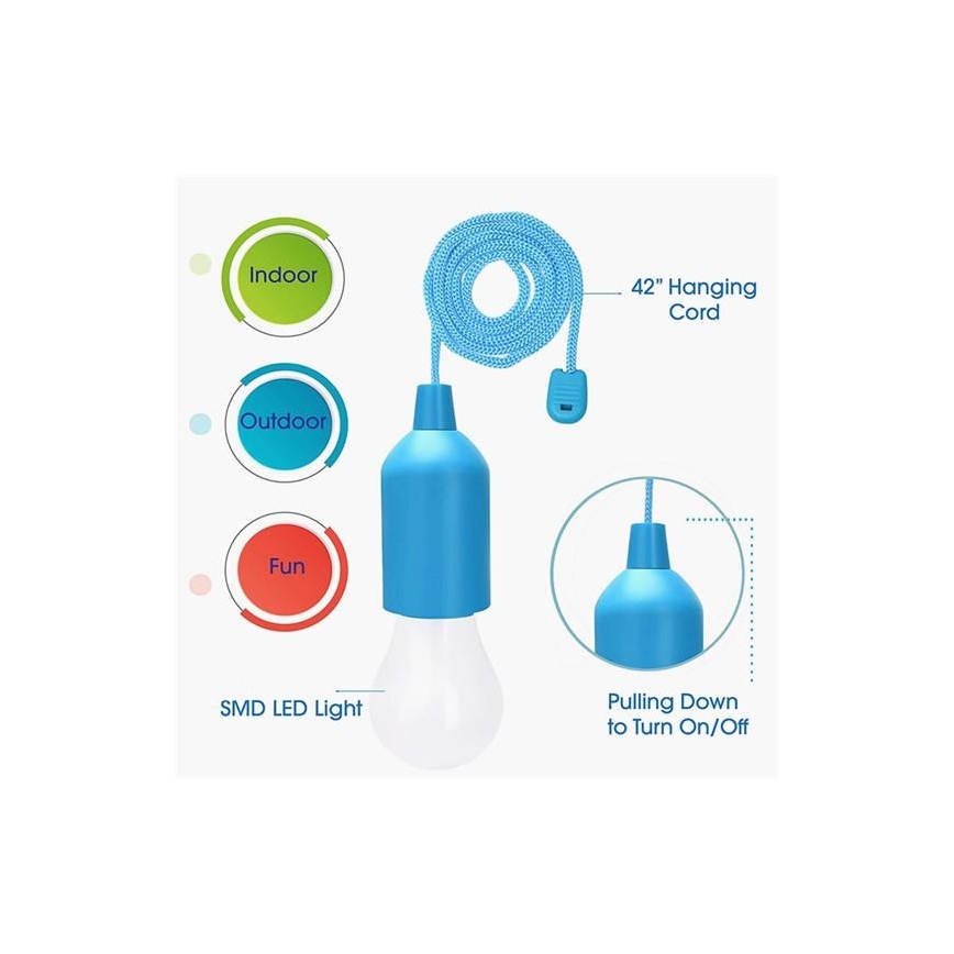 Lámpara LED portátil LED/1W/3xAAA azul