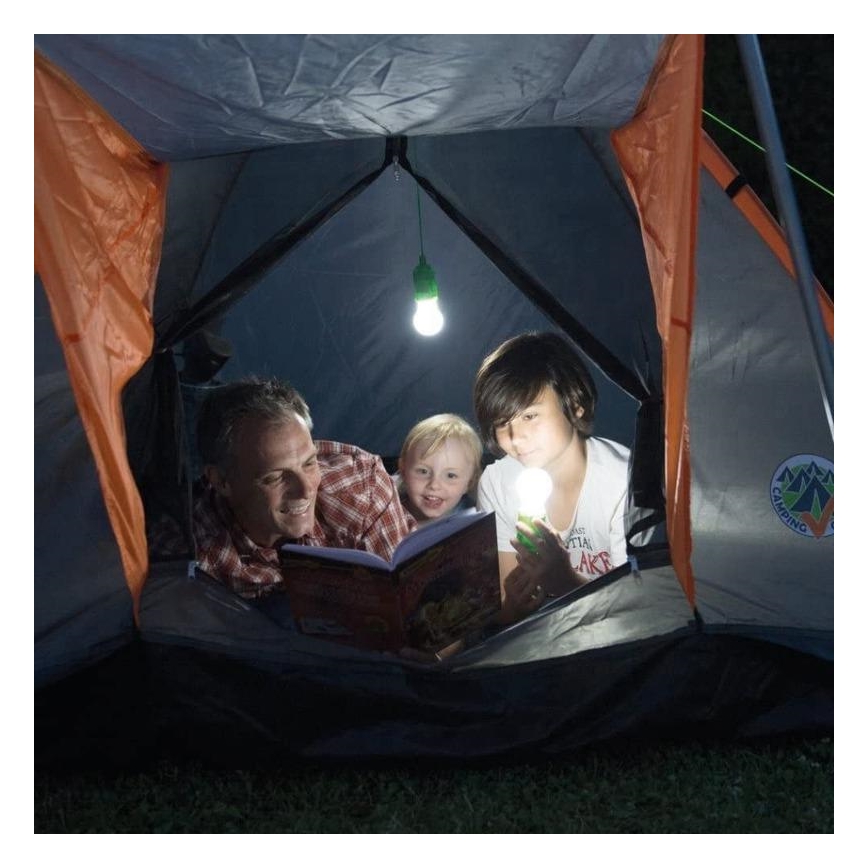 Lámpara LED portátil LED/1W/3xAAA verde