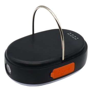 Lámpara LED recargable y regulable con función de power bank K4 LED/1W/5V 3000-6500K IPX4 4000 mAh negro