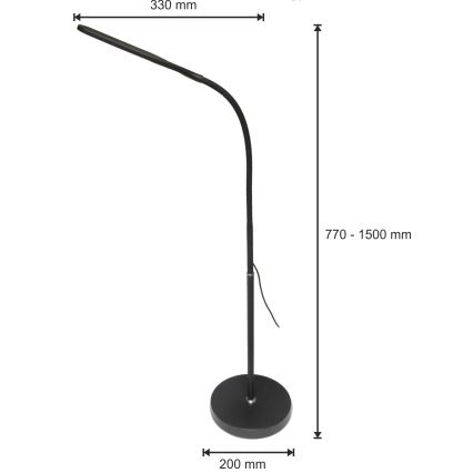 Lámpara LED regulable 3en1 LED/10W/230V 3000/4000/6000K CRI 90 negro