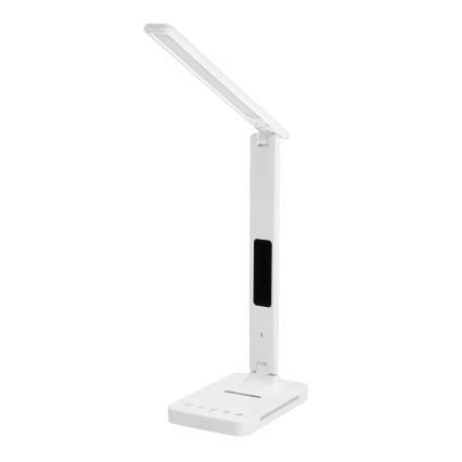 Lámpara de mesa LED regulable con cargador inalámbrico QI, mostrar y Puerto USB LED/7W/230V 3000-6000K blanco