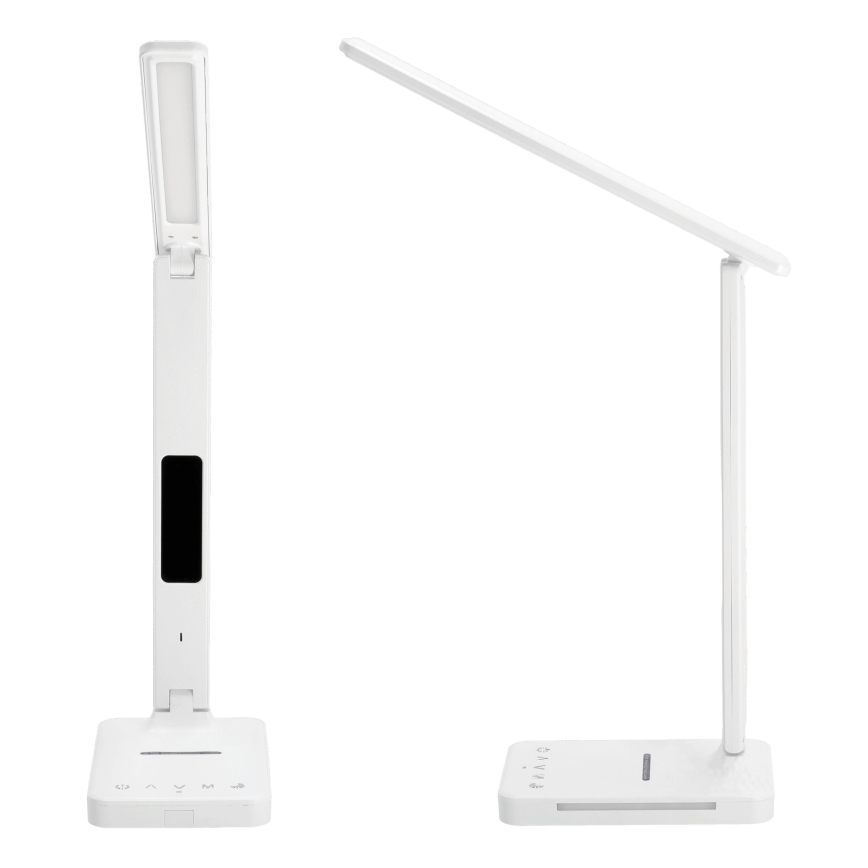 Lámpara de mesa LED regulable con cargador inalámbrico QI, mostrar y Puerto USB LED/7W/230V 3000-6000K blanco