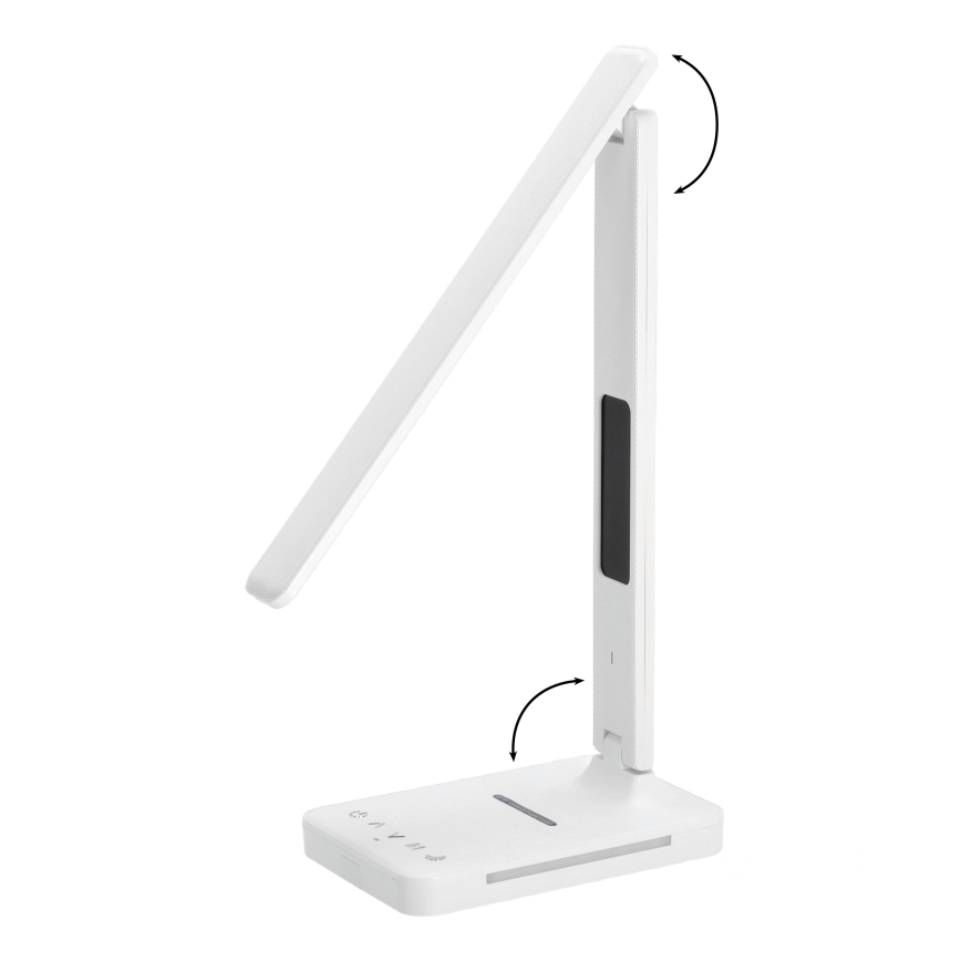 Lámpara de mesa LED regulable con cargador inalámbrico QI, mostrar y Puerto USB LED/7W/230V 3000-6000K blanco
