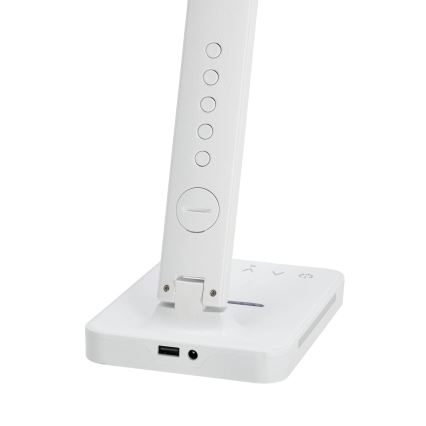 Lámpara de mesa LED regulable con cargador inalámbrico QI, mostrar y Puerto USB LED/7W/230V 3000-6000K blanco