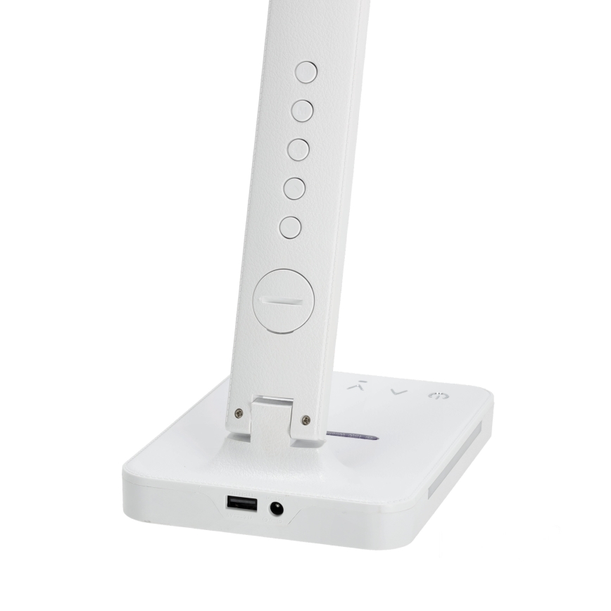Lámpara de mesa LED regulable con cargador inalámbrico QI, mostrar y Puerto USB LED/7W/230V 3000-6000K blanco