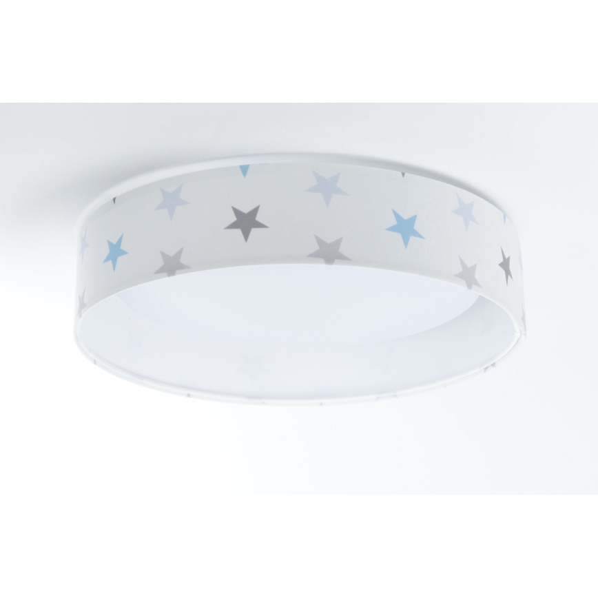 Plafón infantil LED regulable SMART GALAXY KIDS LED/24W/230V 3000-6500K estrellas blanco/gris/azul + mando a distancia