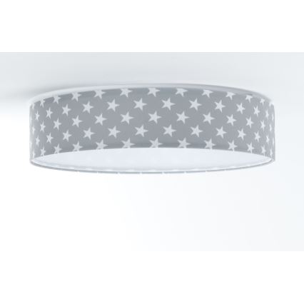 Plafón infantil LED regulable SMART GALAXY KIDS LED/24W/230V 3000-6500K estrellas gris/blanco + mando a distancia