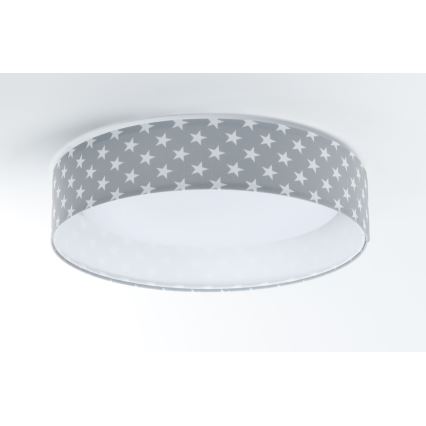 Plafón infantil LED regulable SMART GALAXY KIDS LED/24W/230V 3000-6500K estrellas gris/blanco + mando a distancia