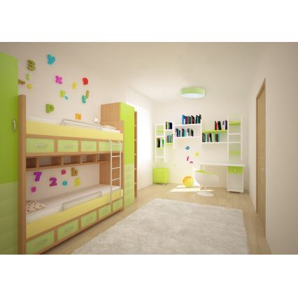 Plafón LED regulable para niños SMART GALAXY KIDS LED/24W/230V 3000-6500K puntos verde/blanco + mando a distancia