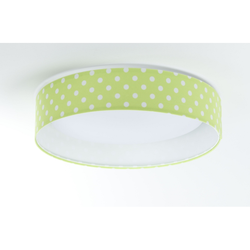 Plafón LED regulable para niños SMART GALAXY KIDS LED/24W/230V 3000-6500K puntos verde/blanco + mando a distancia
