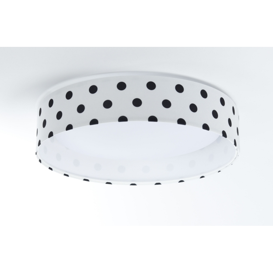 Plafón LED regulable para niños SMART GALAXY KIDS LED/24W/230V 3000-6500K puntos blanco/negro + mando a distancia