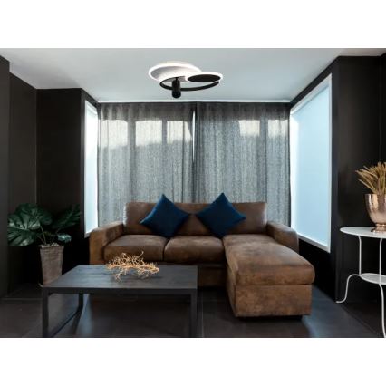 Plafón LED regulable LED/65W/230V 3000-6500K blanco/negro + control remoto