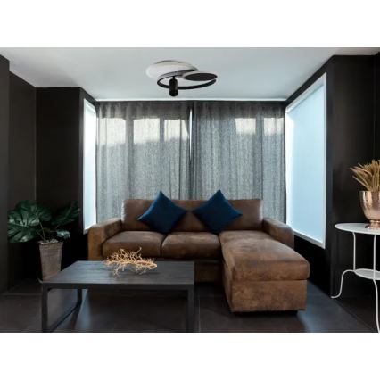 Plafón LED regulable LED/65W/230V 3000-6500K blanco/negro + control remoto