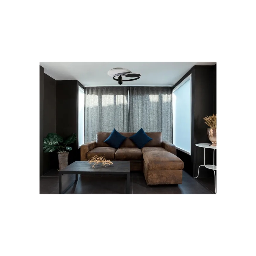 Plafón LED regulable LED/65W/230V 3000-6500K blanco/negro + control remoto