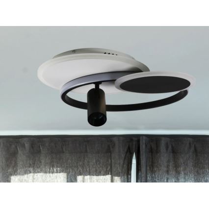 Plafón LED regulable LED/65W/230V 3000-6500K blanco/negro + control remoto
