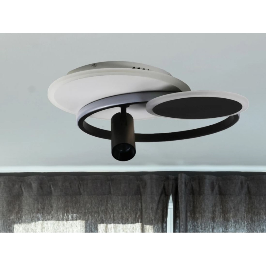 Plafón LED regulable LED/65W/230V 3000-6500K blanco/negro + control remoto