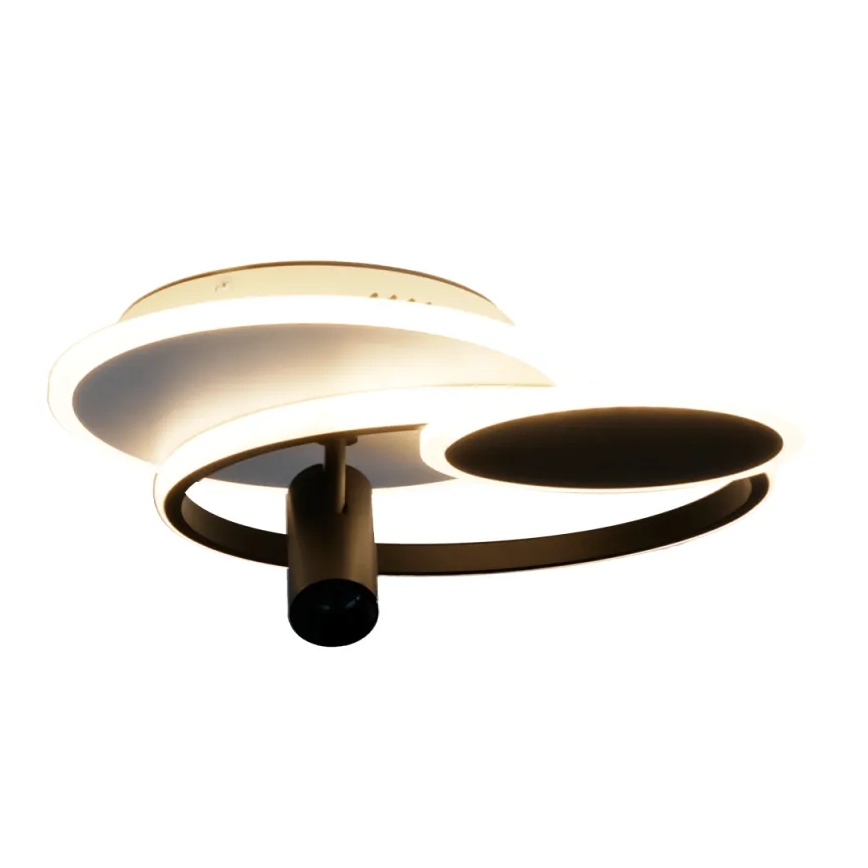 Plafón LED regulable LED/65W/230V 3000-6500K blanco/negro + control remoto