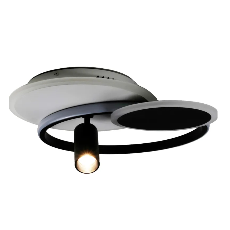 Plafón LED regulable LED/65W/230V 3000-6500K blanco/negro + control remoto