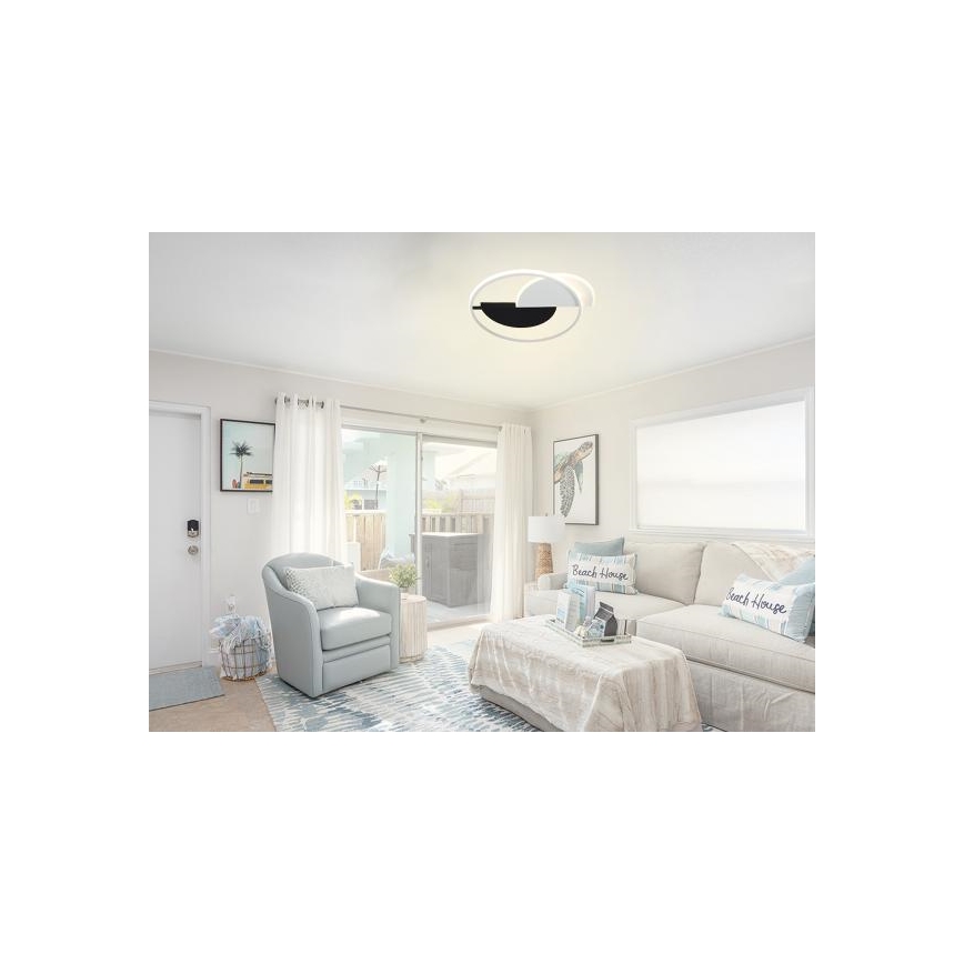 Plafón LED regulable LED/70W/230V 3000-6500K blanco/negro + control remoto