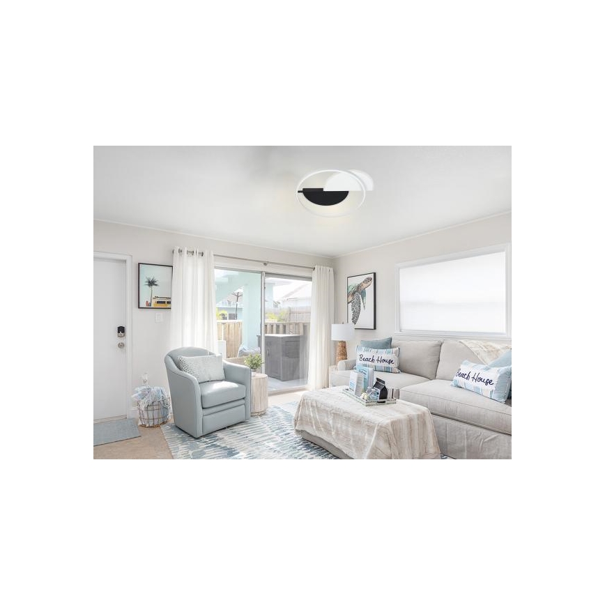 Plafón LED regulable LED/70W/230V 3000-6500K blanco/negro + control remoto