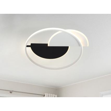 Plafón LED regulable LED/70W/230V 3000-6500K blanco/negro + control remoto