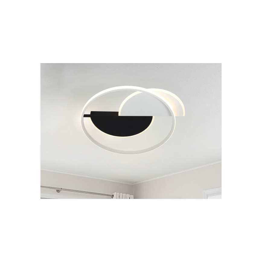 Plafón LED regulable LED/70W/230V 3000-6500K blanco/negro + control remoto