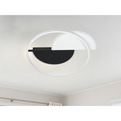 Plafón LED regulable LED/70W/230V 3000-6500K blanco/negro + control remoto