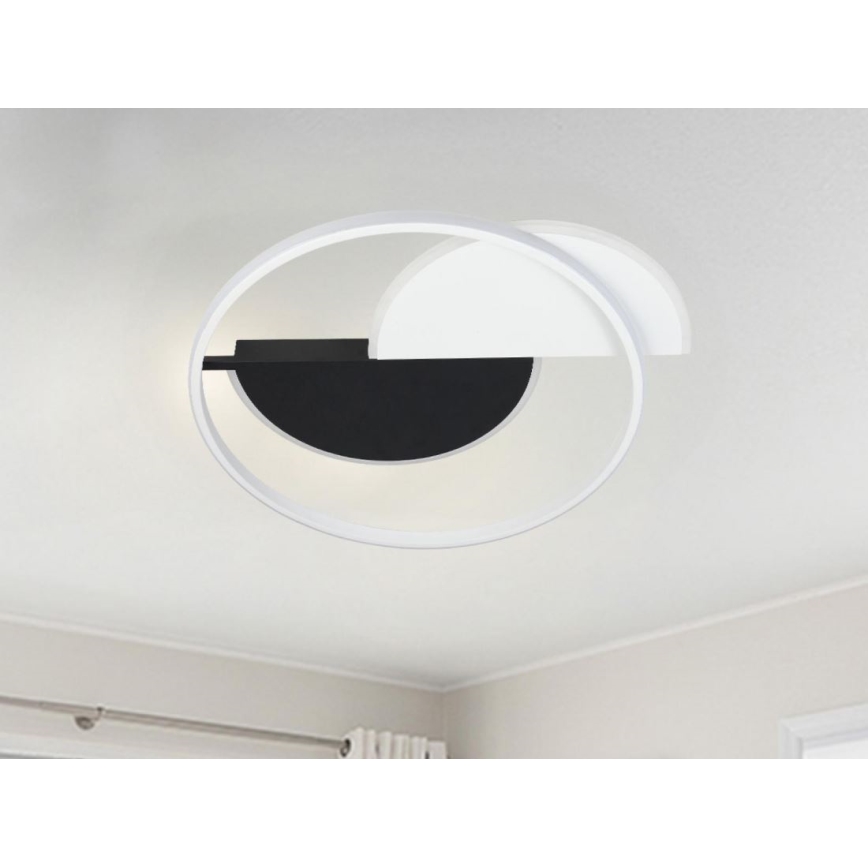 Plafón LED regulable LED/70W/230V 3000-6500K blanco/negro + control remoto