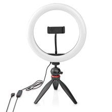Lámpara LED regulable para vlogging con trípode LED/6W/USB 2700-6700K
