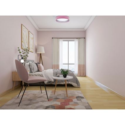 Plafón LED regulable SMART GALAXY LED/24W/230V d. 45 cm 2700-6500K Wi-Fi Tuya rosa/plata + mando a distancia