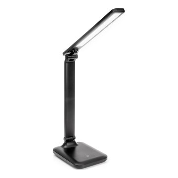 Lámpara LED táctil regulable con carga inalámbrica y puerto USB REMUS LED/5W/230V negro
