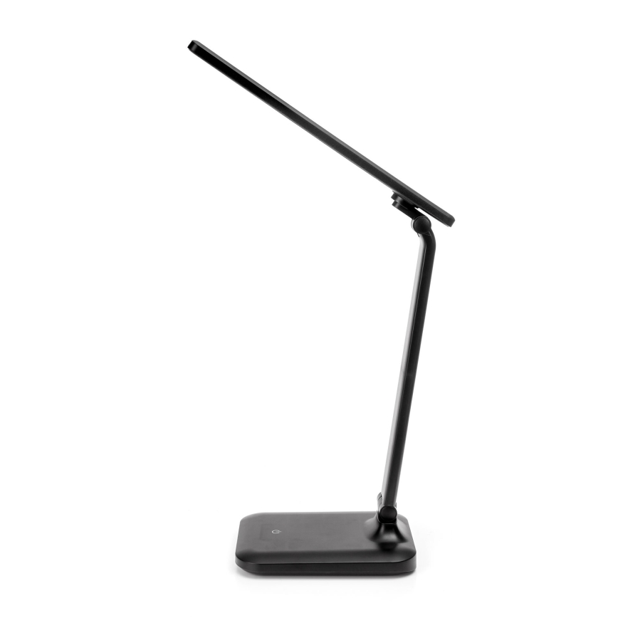 Lámpara LED táctil regulable con carga inalámbrica y puerto USB REMUS LED/5W/230V negro