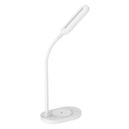 Lámpara de mesa táctil LED regulable con cargador inalámbrico OCTAVIA LED/7W/230V blanco