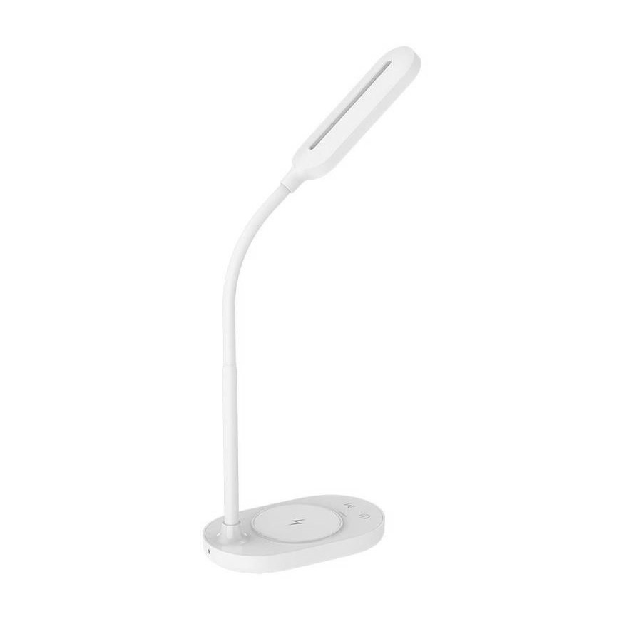 Lámpara de mesa táctil LED regulable con cargador inalámbrico OCTAVIA LED/7W/230V blanco