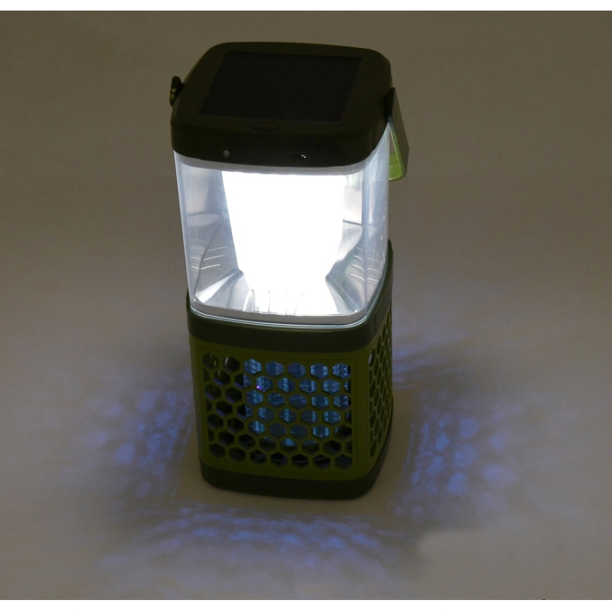 Lámpara recargable portátil LED con una trampa para insectos LED/3W/1800 mAh verde